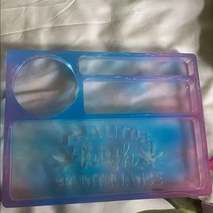 Resin handmade multi use roll up tray.